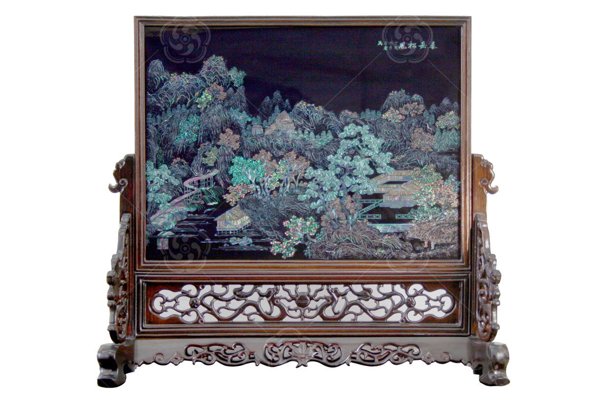 點螺〈泰岳松風〉臺屏